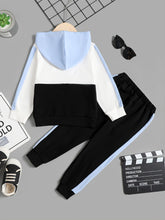 Children's Color Block Hoodie and Pants Set OutfitFlow